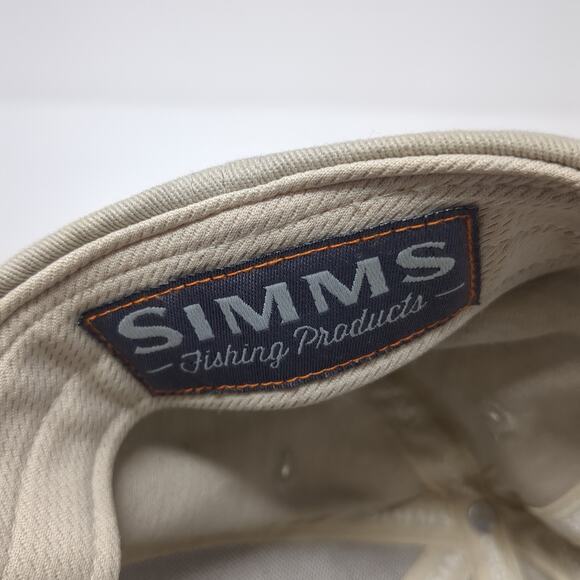 Simms Fishing Products Snapback Hat Beige One Size Adjustable Embroidered - Picture 9 of 9
